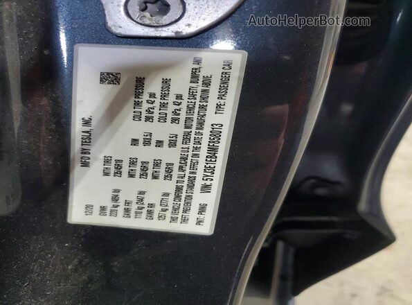 5YJ3E1EB4MF858013 2021 TESLA MODEL Угольный Вид подкапотного пространства