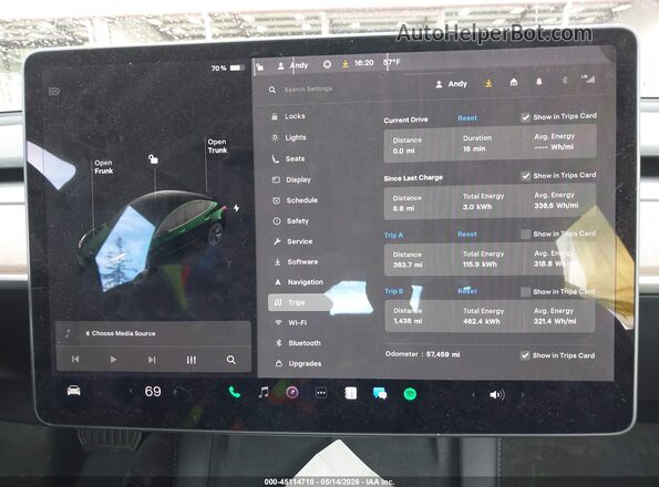 5YJ3E1EB4MF876558 2021 TESLA MODEL 3 White Vista de los asientos traseros