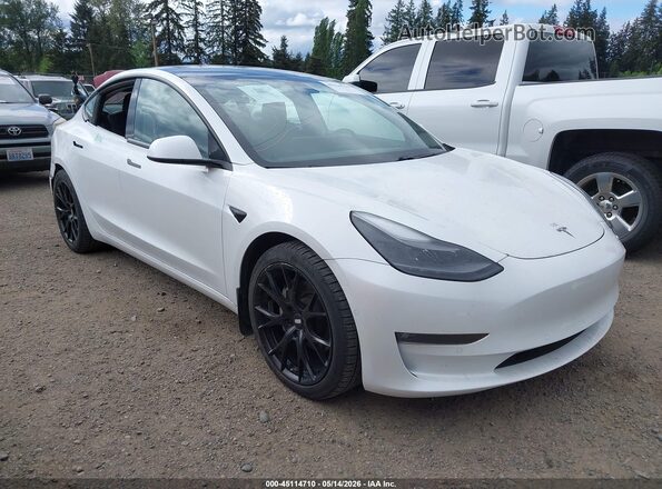 5YJ3E1EB4MF876558 2021 TESLA MODEL 3 White Delantero derecho