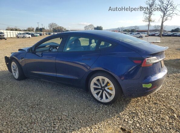 5YJ3E1EB5MF064735 2021 TESLA MODEL Blue Trasero izquierdo