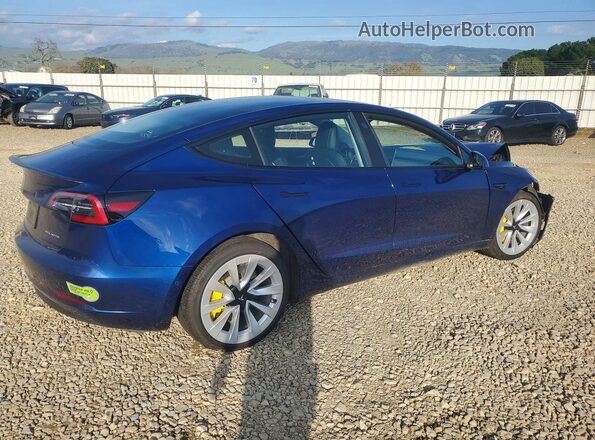 5YJ3E1EB5MF064735 2021 TESLA MODEL Blue Trasero derecho