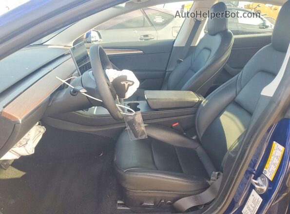 5YJ3E1EB5MF064735 2021 TESLA MODEL Blue Vista interior delantera