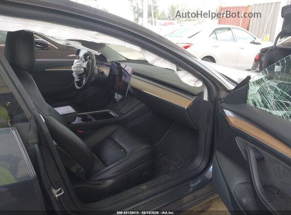 5YJ3E1EB5MF099856 2021 TESLA MODEL 3 Синий Вид салона спереди