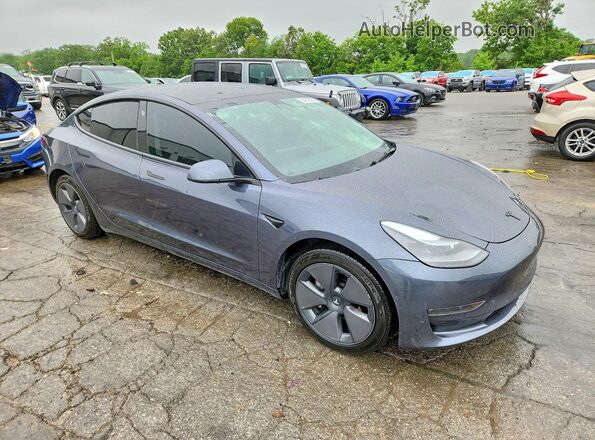 5YJ3E1EB5NF123767 2022 TESLA MODEL Charcoal Front right