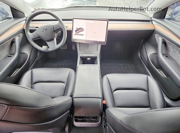 5YJ3E1EB5NF123767 2022 TESLA MODEL Charcoal Dashboard view