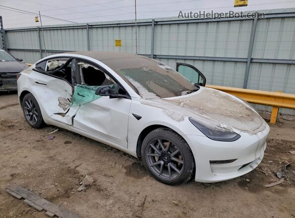 5YJ3E1EB5NF176436 2022 TESLA MODEL Белый Передняя правая четверть