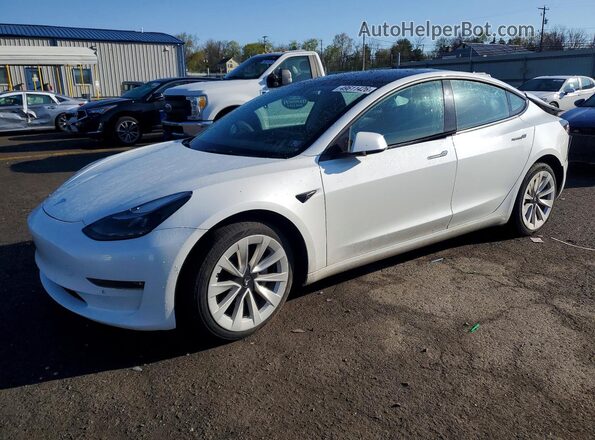 5YJ3E1EB5NF227076 2022 TESLA MODEL Белый Передняя левая четверть