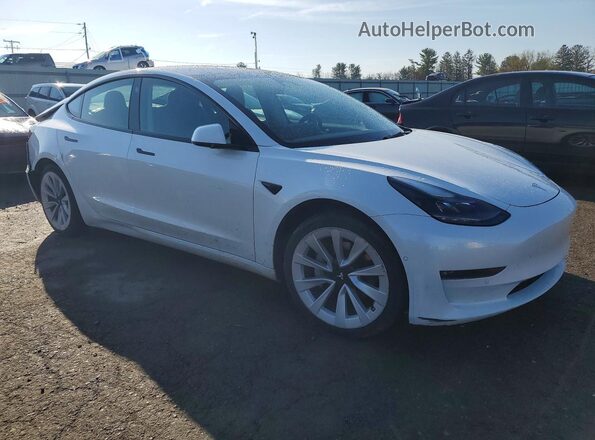 5YJ3E1EB5NF227076 2022 TESLA MODEL Белый Передняя правая четверть