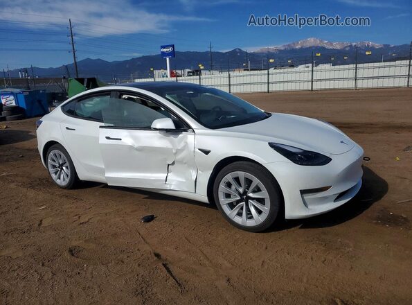 5YJ3E1EB5NF264354 2022 TESLA MODEL Белый Передняя правая четверть