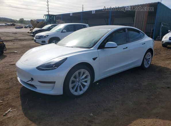 5YJ3E1EB5NF264354 2022 TESLA MODEL Белый Передняя левая четверть