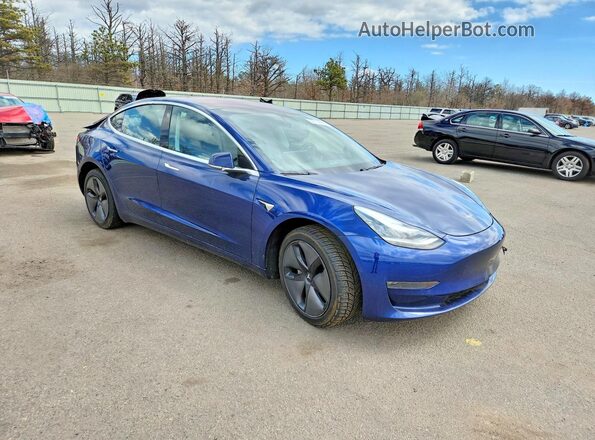 5YJ3E1EB6JF064447 2018 TESLA MODEL Синий Передняя правая четверть