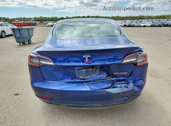 5YJ3E1EB6JF064447 2018 TESLA MODEL Синий Вид сзади
