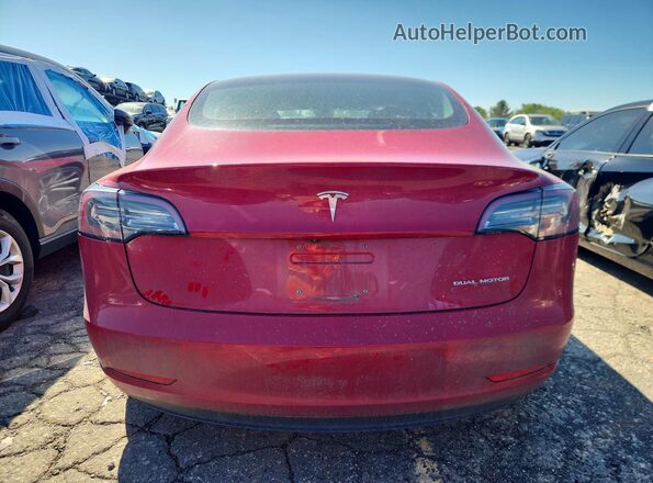 5YJ3E1EB6JF111475 2018 TESLA MODEL Красный Вид сзади