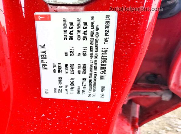 5YJ3E1EB6JF111475 2018 TESLA MODEL Красный Вид подкапотного пространства