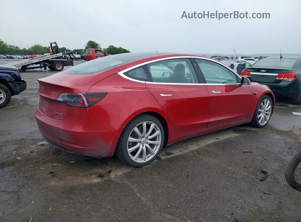 5YJ3E1EB6JF111475 2018 TESLA MODEL Красный Задняя правая четверть