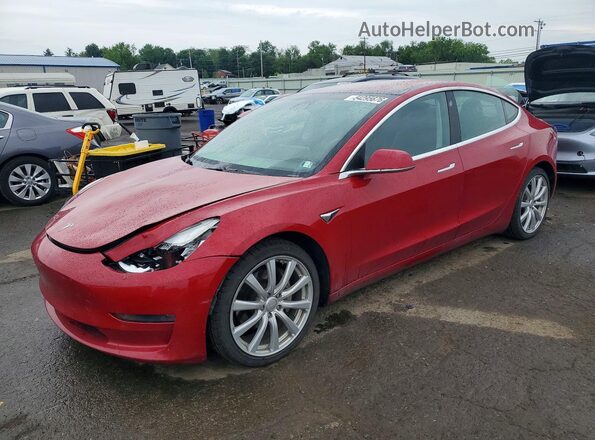 5YJ3E1EB6JF111475 2018 TESLA MODEL Красный Передняя левая четверть