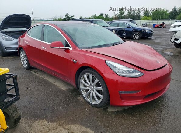 5YJ3E1EB6JF111475 2018 TESLA MODEL Красный Передняя правая четверть