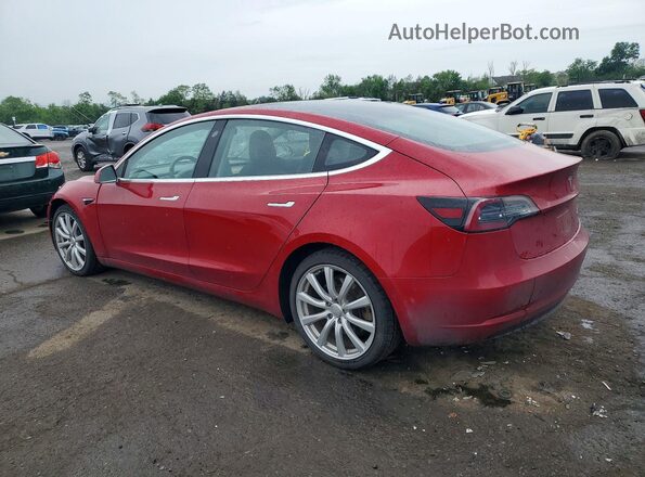 5YJ3E1EB6JF111475 2018 TESLA MODEL Красный Задняя левая четверть