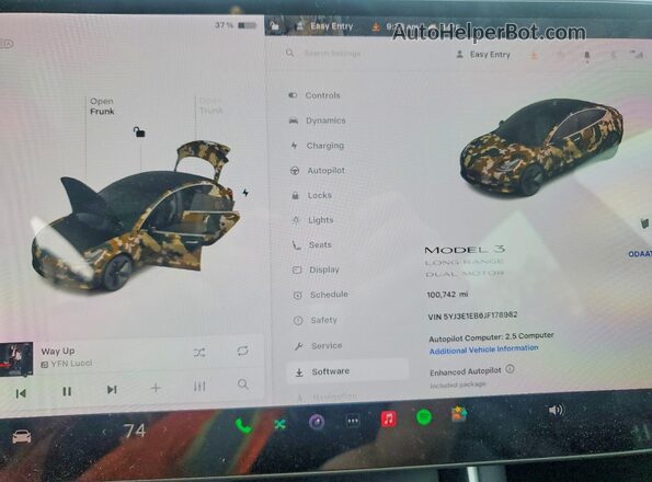 5YJ3E1EB6JF178982 2018 TESLA MODEL Белый Вид щитка приборов