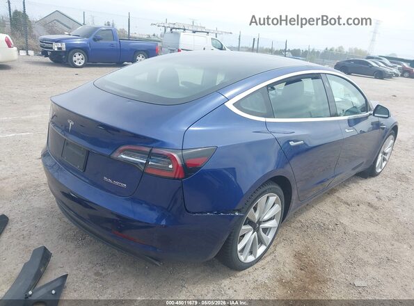 5YJ3E1EB6KF413396 2019 TESLA MODEL 3 Синий Задняя правая четверть