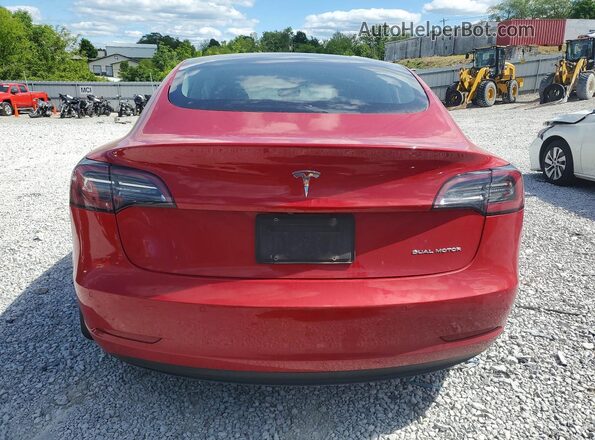 5YJ3E1EB6MF906790 2021 TESLA MODEL Red Widok z tyłu