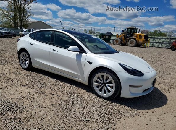 5YJ3E1EB6NF199899 2022 TESLA MODEL Белый Передняя правая четверть