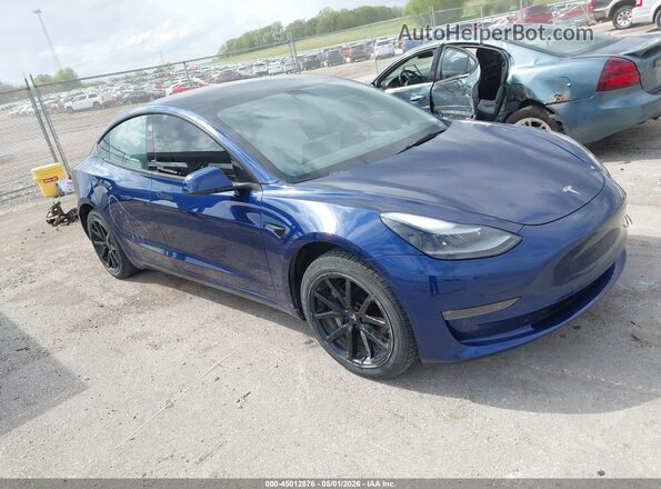 5YJ3E1EB6NF203966 2022 TESLA MODEL 3 Синий Передняя правая четверть