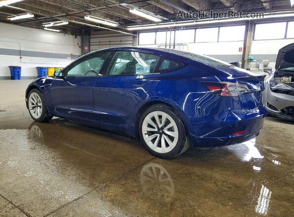5YJ3E1EB6NF290588 2022 TESLA MODEL Синий Задняя левая четверть