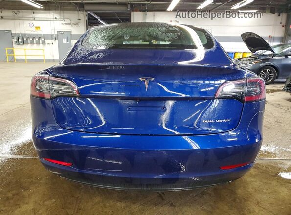 5YJ3E1EB6NF290588 2022 TESLA MODEL Синий Вид сзади