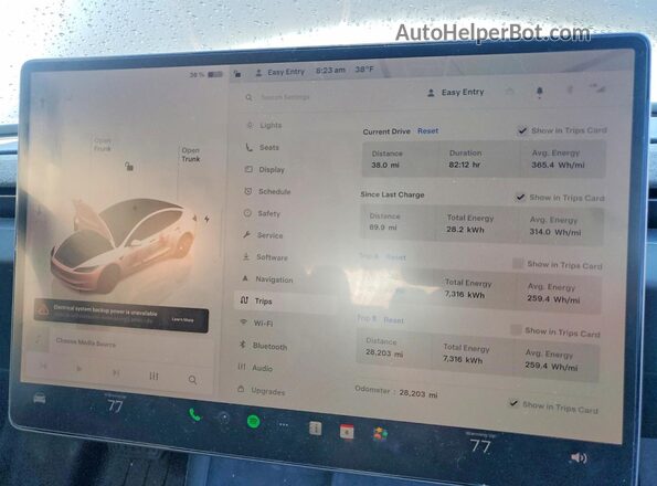 5YJ3E1EB6SF989697 2025 TESLA MODEL Gray Вид щитка приладів