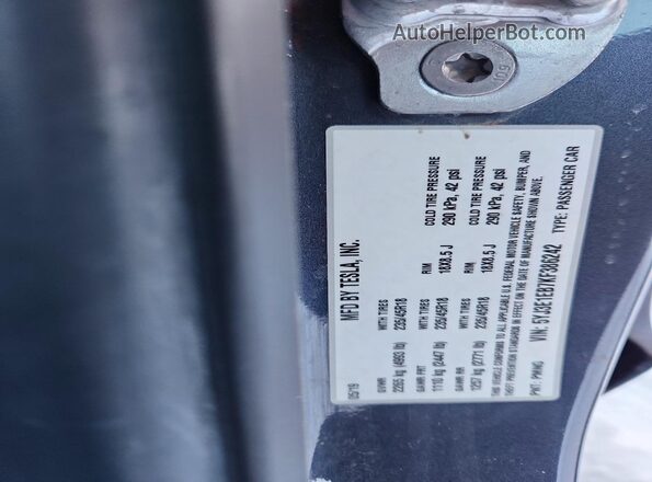 5YJ3E1EB7KF386242 2019 TESLA MODEL Серый Вид подкапотного пространства