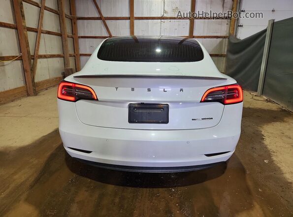 5YJ3E1EB7KF413665 2019 TESLA MODEL White უკანა ხედი