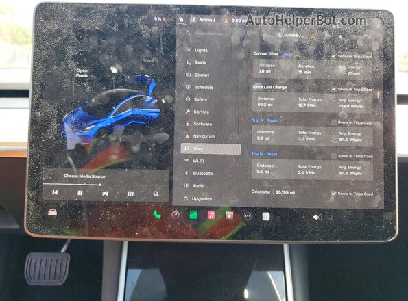 5YJ3E1EB7LF790322 2020 TESLA MODEL Gray Vista del cuadro de instrumentos