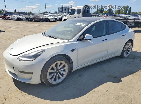 5YJ3E1EB7MF049640 2021 TESLA MODEL Белый Передняя левая четверть