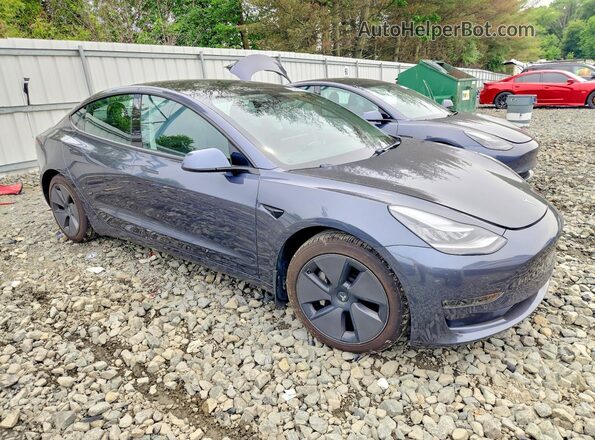 5YJ3E1EB7MF836782 2021 TESLA MODEL Серый Передняя правая четверть