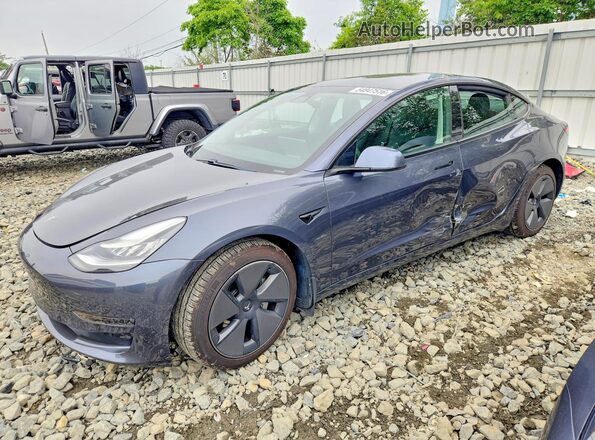 5YJ3E1EB7MF836782 2021 TESLA MODEL Серый Передняя левая четверть