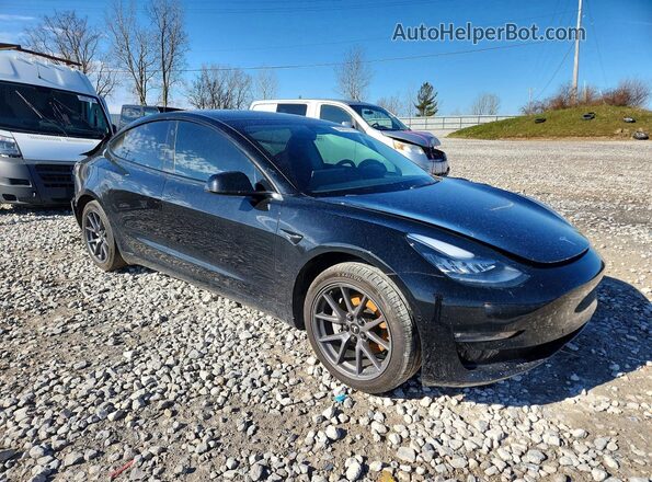 5YJ3E1EB7MF861956 2021 TESLA MODEL Черный Передняя правая четверть