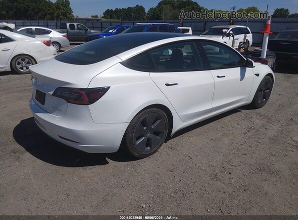 5YJ3E1EB7NF286498 2022 TESLA MODEL 3 White Trasero derecho