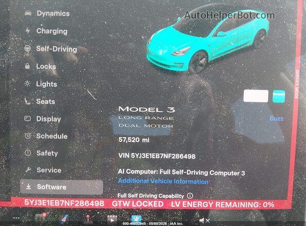 5YJ3E1EB7NF286498 2022 TESLA MODEL 3 White Vista de los asientos traseros