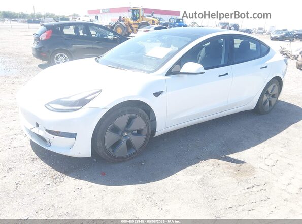 5YJ3E1EB7NF286498 2022 TESLA MODEL 3 White Vista tres cuartos delantera izquierda
