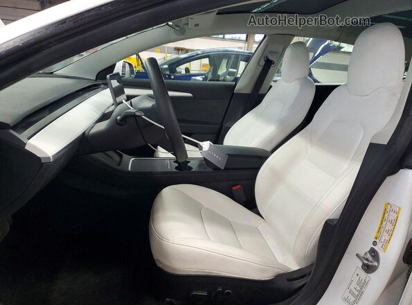 5YJ3E1EB7NF349616 2022 TESLA MODEL White წინა სალონის ხედი