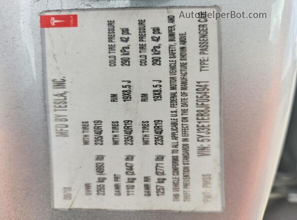 5YJ3E1EB8JF054941 2018 TESLA MODEL Серебряный Вид подкапотного пространства