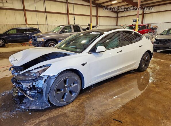 5YJ3E1EB8MF056371 2021 TESLA MODEL Белый Передняя левая четверть