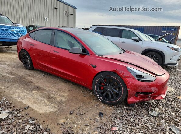 5YJ3E1EB8MF975920 2021 TESLA MODEL Red Przód prawy