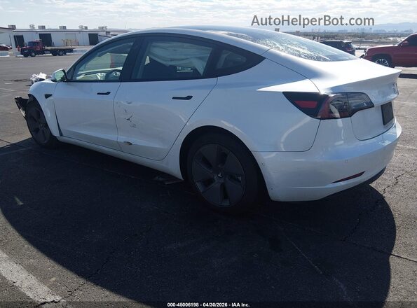 5YJ3E1EB8NF202138 2022 TESLA MODEL 3 White Rear left