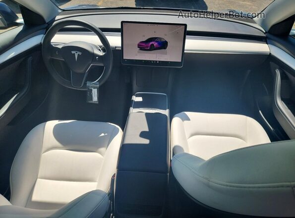5YJ3E1EB8NF342917 2022 TESLA MODEL Синий Вид панели приборов