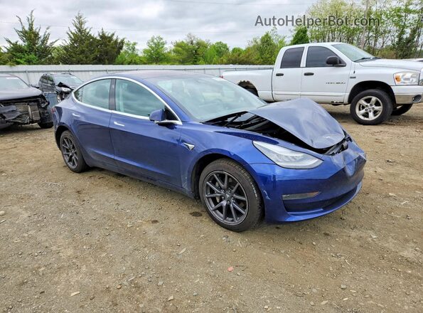 5YJ3E1EB9JF093621 2018 TESLA MODEL Синий Передняя правая четверть
