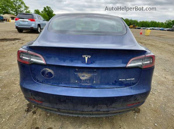 5YJ3E1EB9JF093621 2018 TESLA MODEL Синий Вид сзади