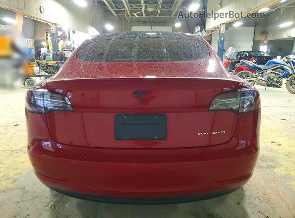 5YJ3E1EB9KF413392 2019 TESLA MODEL Red Vista trasera