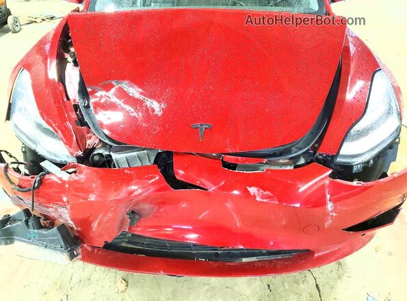 5YJ3E1EB9KF413392 2019 TESLA MODEL Red Vista interior trasera